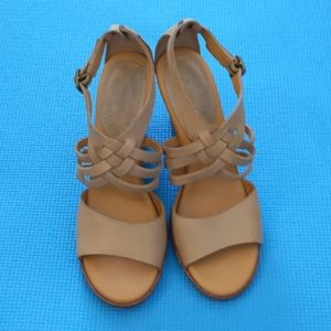 Kork-ease size 7 cork heeled wedge nude sandals